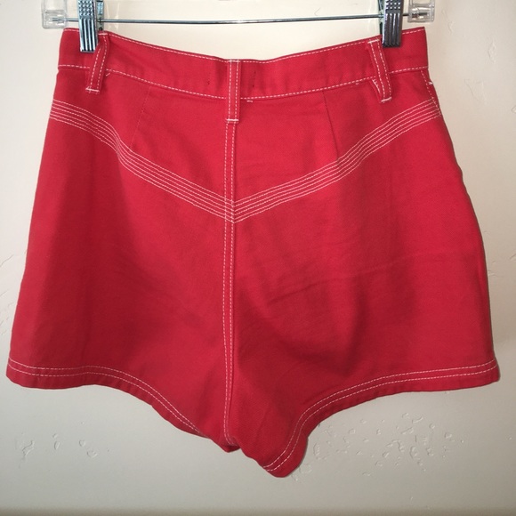 BDG Raspberry Red Shorts - Picture 2 of 4